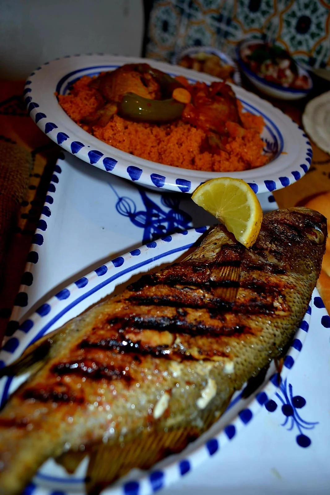 Poisson grillé et couscous